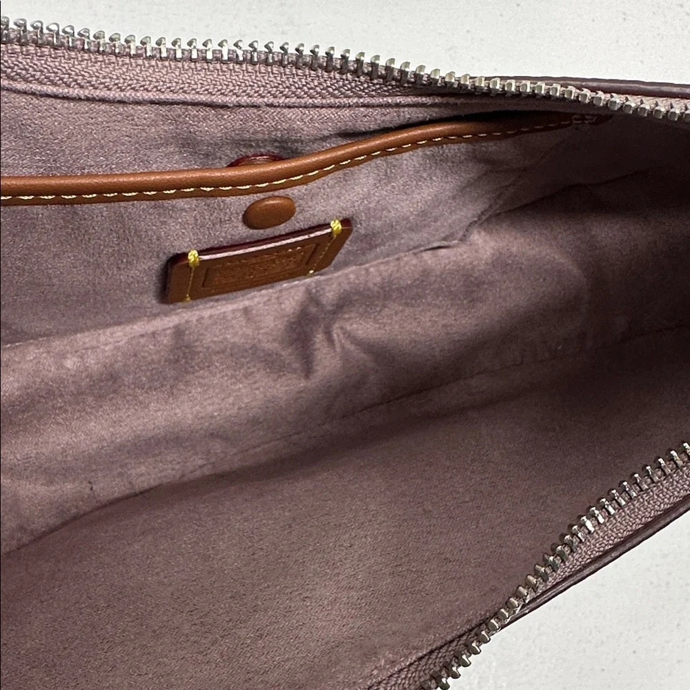 Coach Luna Purse Soft Pebble Leather Shoulder Bag Faded Purple Silver CC438